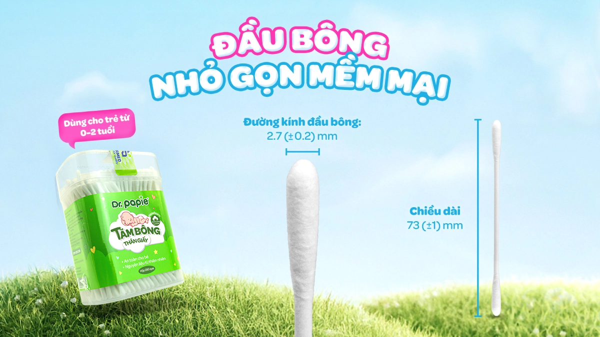 Tăm bông Dr.Papie cho bé từ 0–2 tuổi 2 Tam bong Dr.Papie 0 2 2026 1